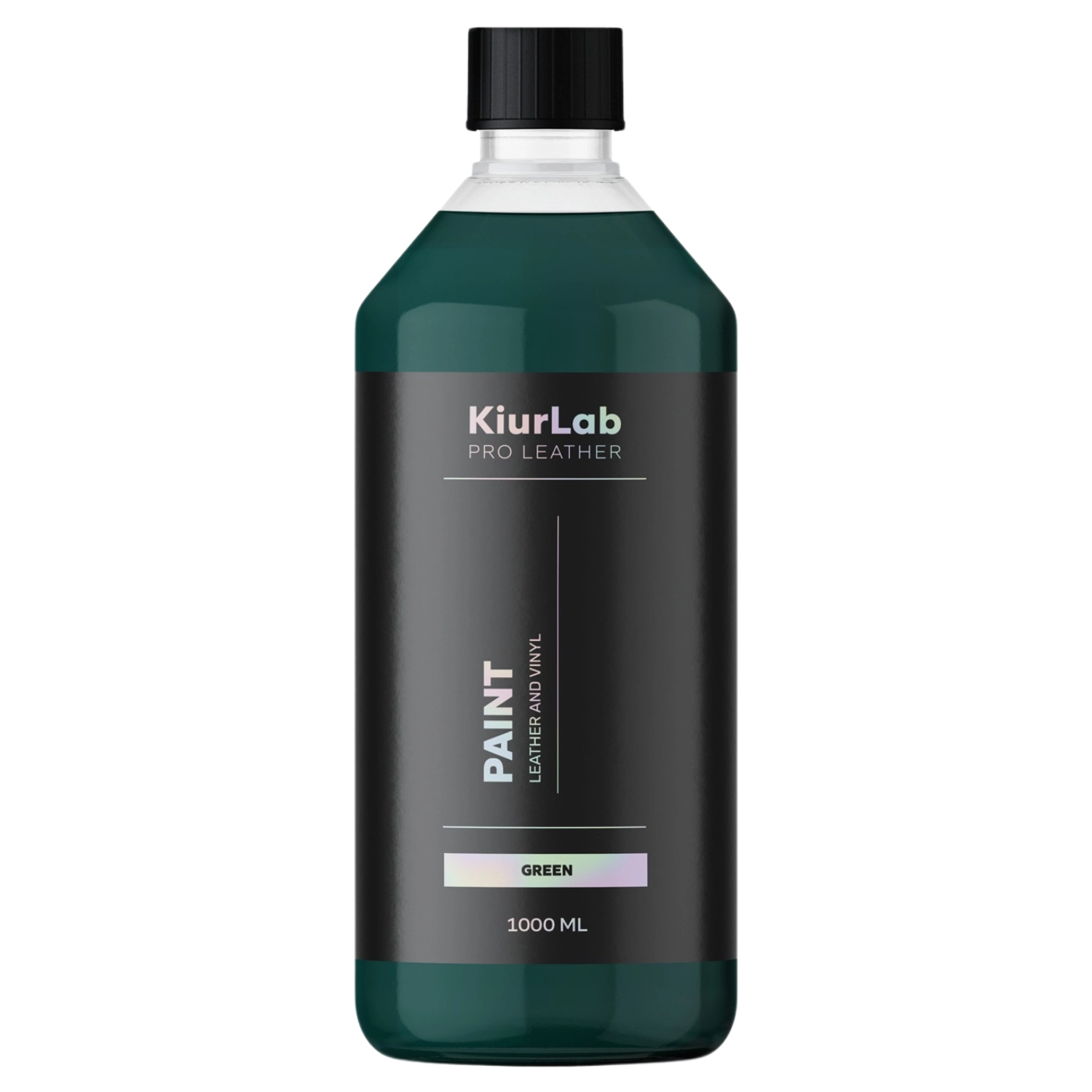 Green KiurLab Leather and Vinyl Paint 1L bottle for professional leather restoration