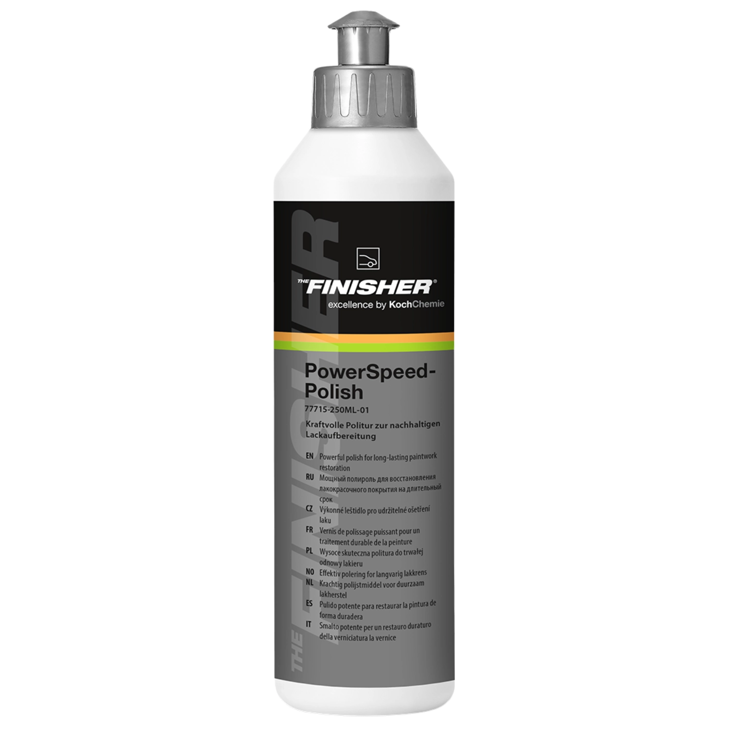 Koch Chemie One Cut Polish with Sealant 250ml for one-step paint correction and protection, shown in a professional car care setting