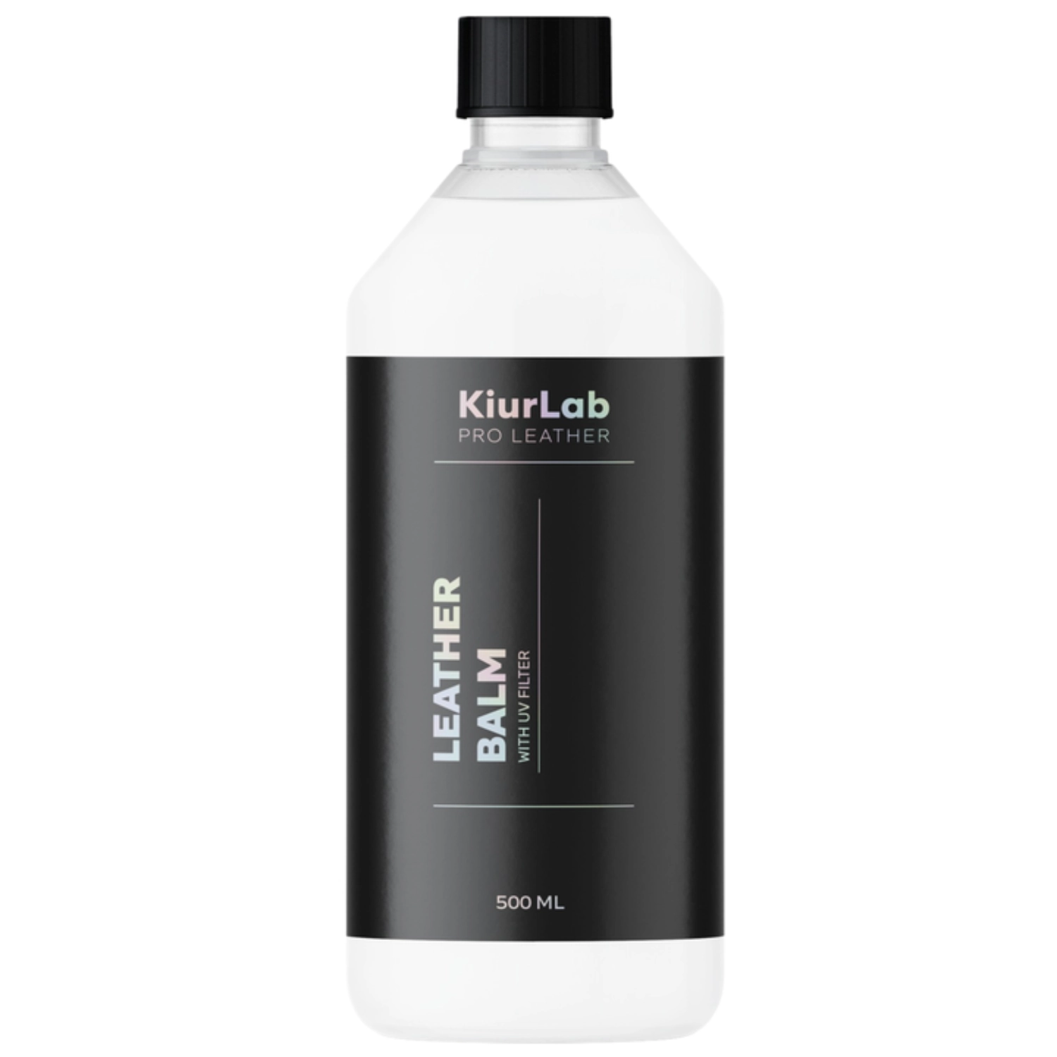 KiurLab Leather Balm 500ml bottle for leather conditioning with UV protection, for car and furniture leather