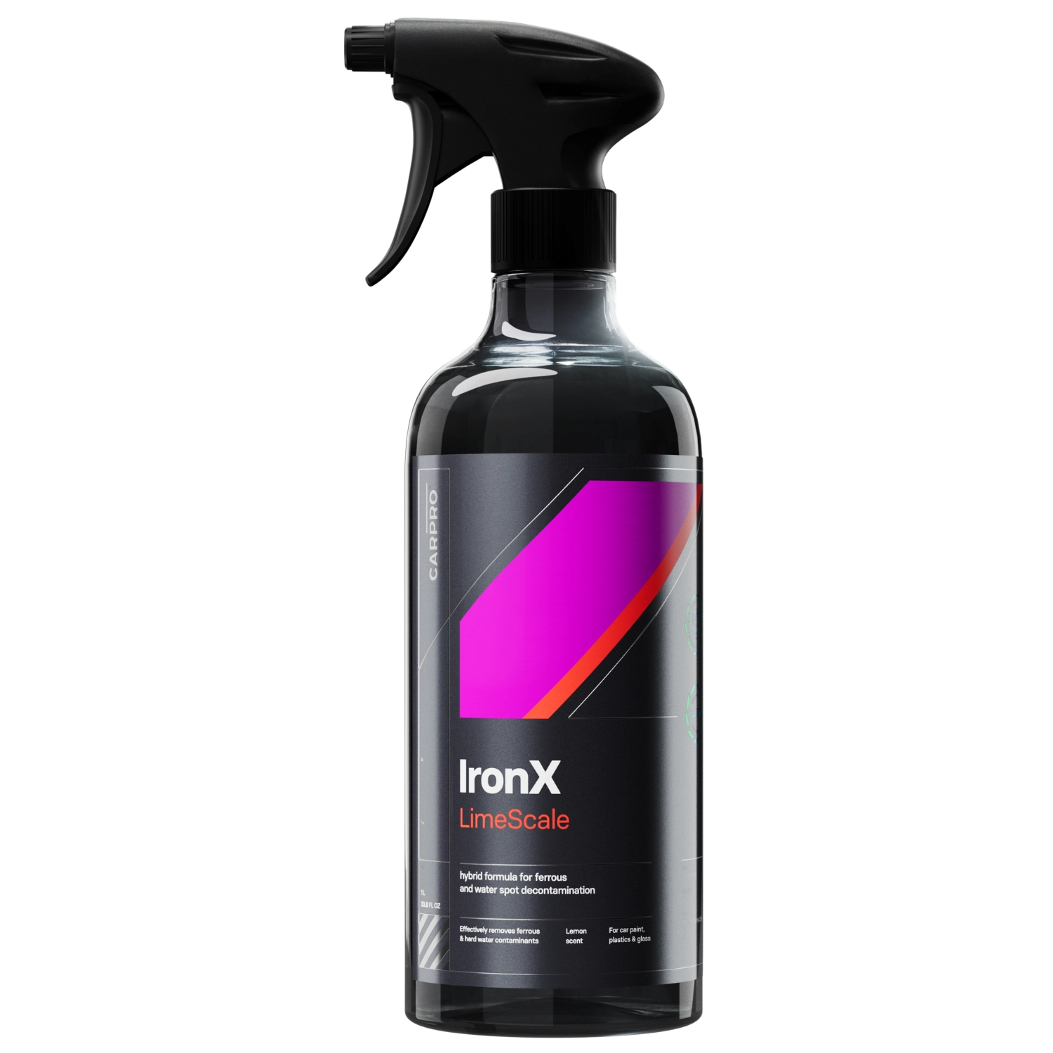 CARPRO IronX LimeScale 1L sprayflaska, en kombinerad järnlösare och kalkborttagare för bilvård