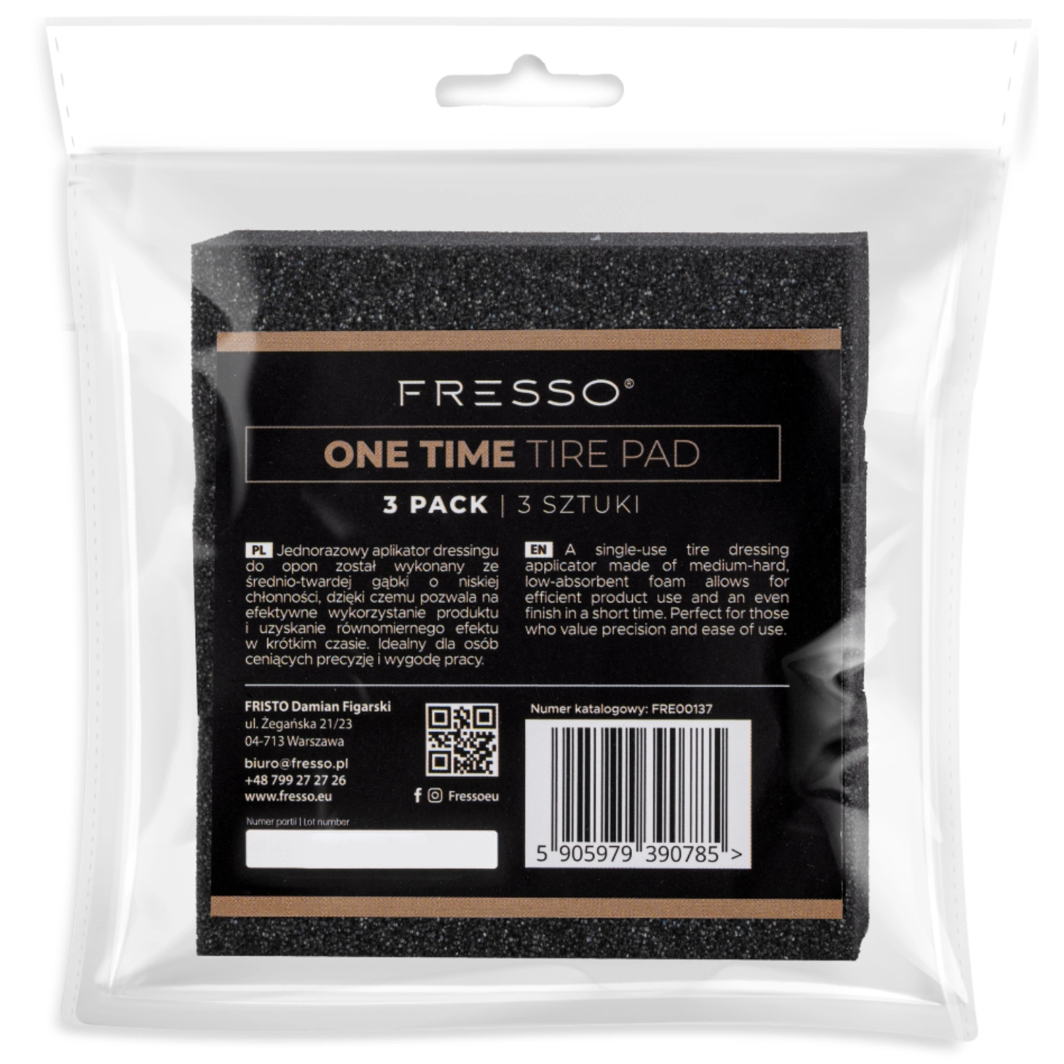 Three medium-firm foam applicator pads for wax and polish from Fresso