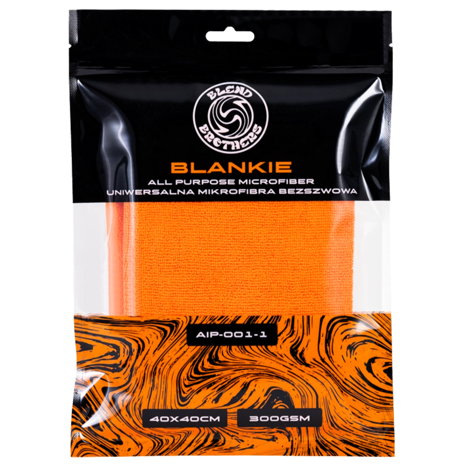 Orange Blend Brothers Microfibre Towel All Purpose 300GSM with laser-cut edges for gentle car care