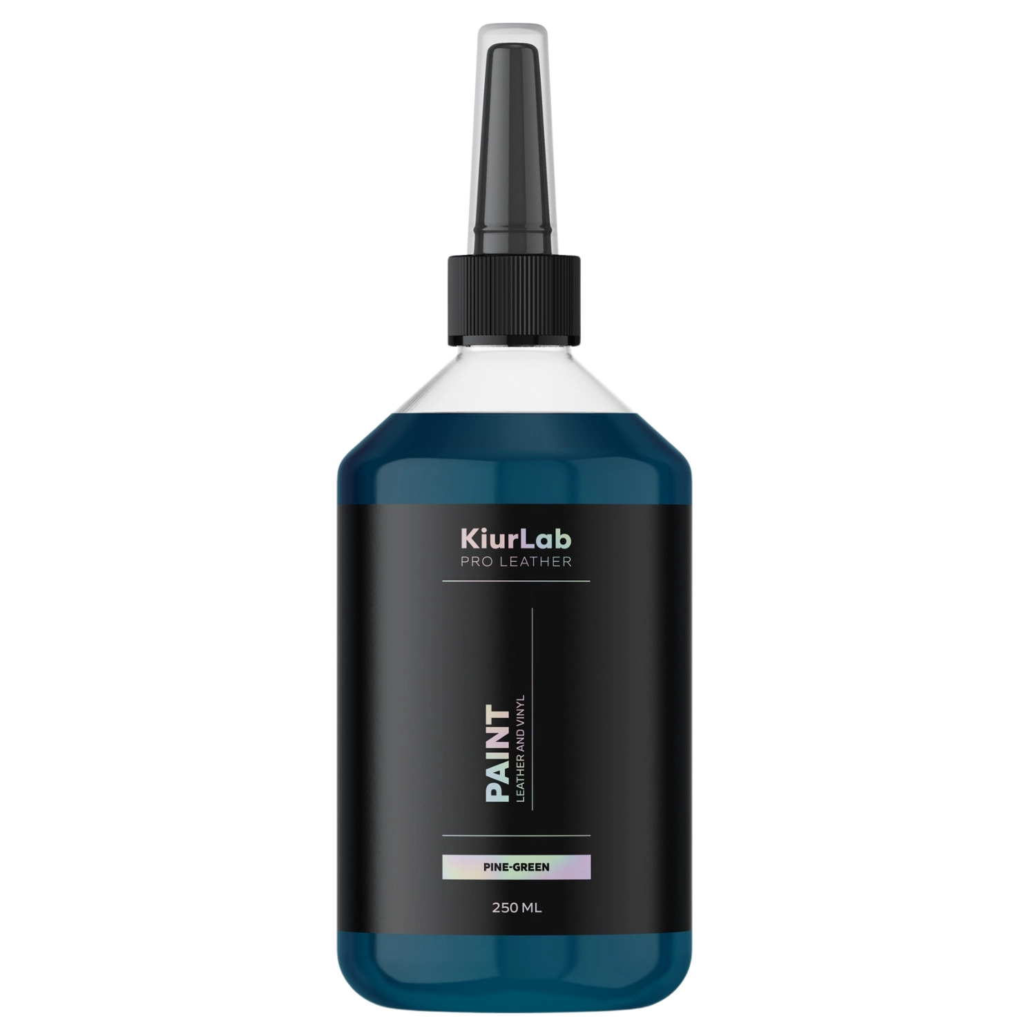 KiurLab Leather and Vinyl Paint Pine-Green 250ml bottle for leather and vinyl restoration