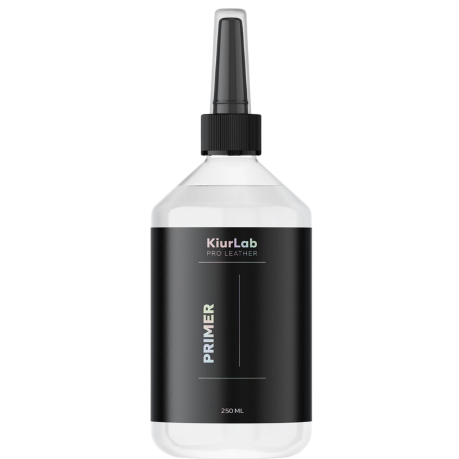 KiurLab Leather Primer 250ml bottle for base treatment of closed leather and synthetic surfaces