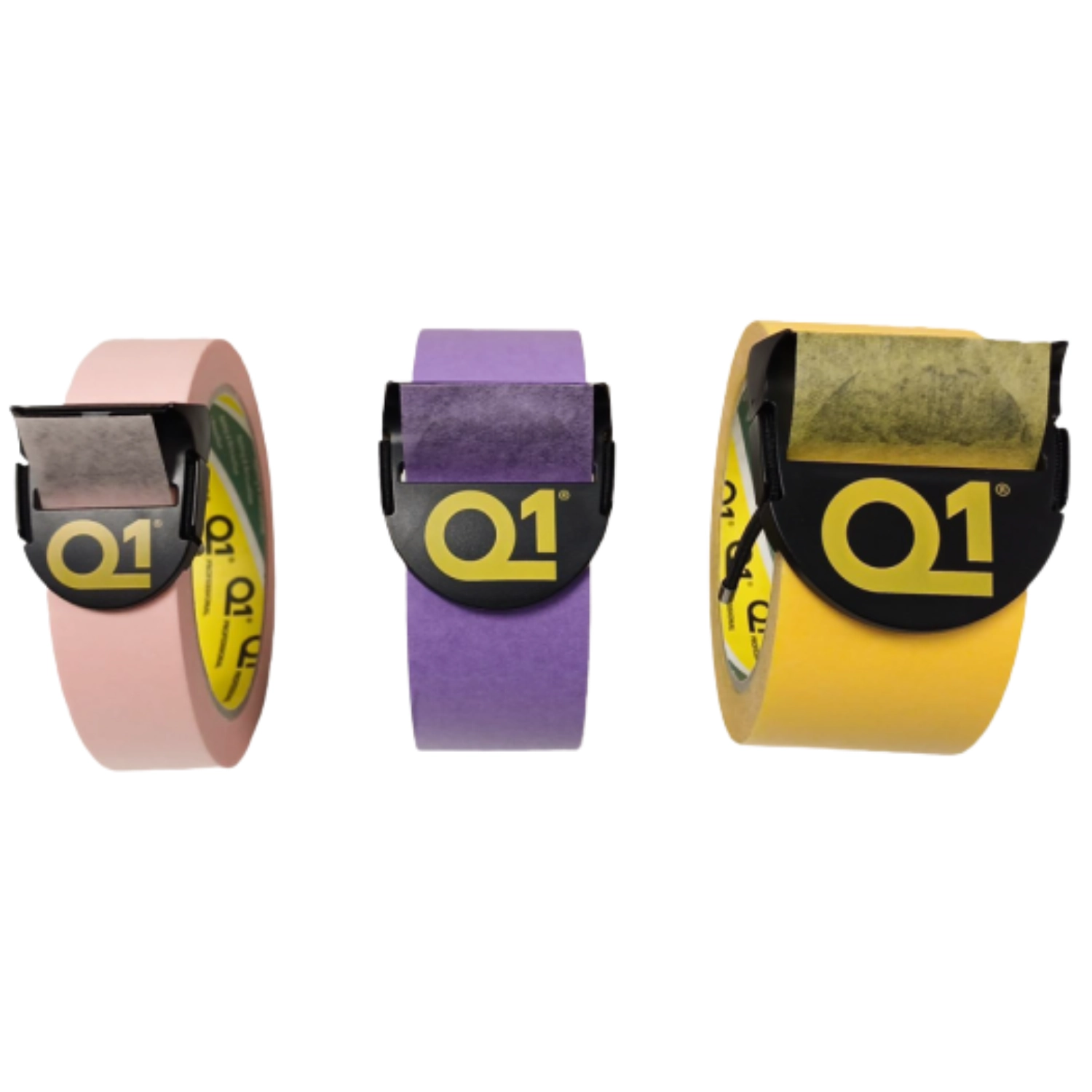 Q1 Tape Cutter 3-Pack maskeringstejpskärare i storlekarna S, M och L för professionell användning