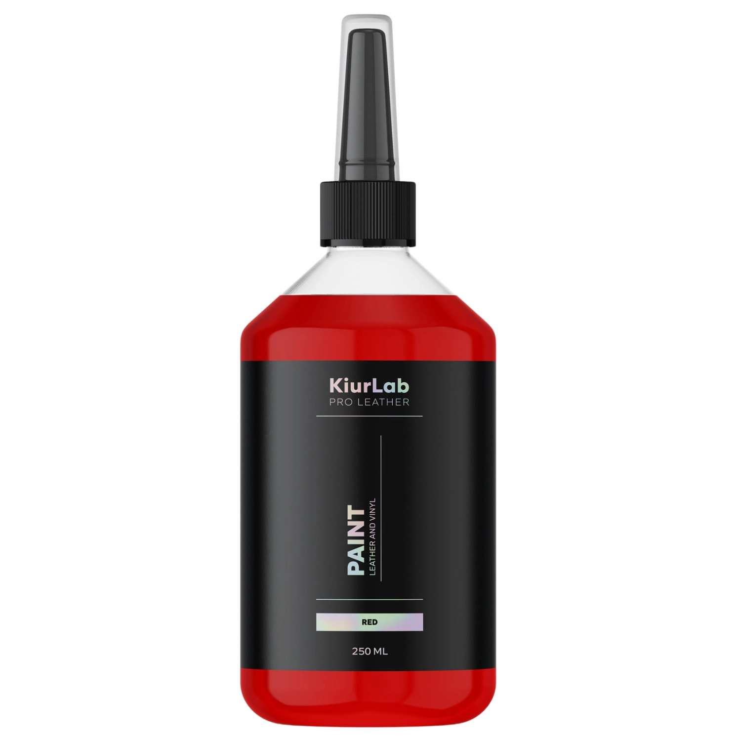 Red KiurLab Leather and Vinyl Paint 250ml bottle for professional leather restoration