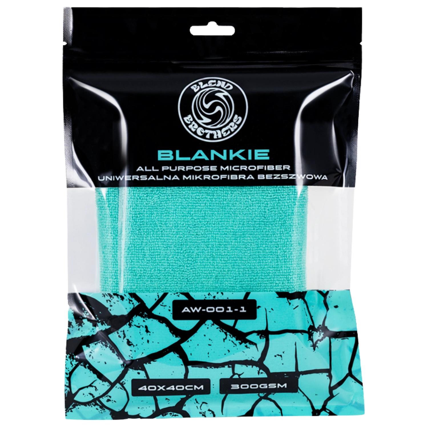 Turquoise Blend Brothers BLANKIE All Purpose microfibre towel 300GSM with laser-cut edge for interior detailing