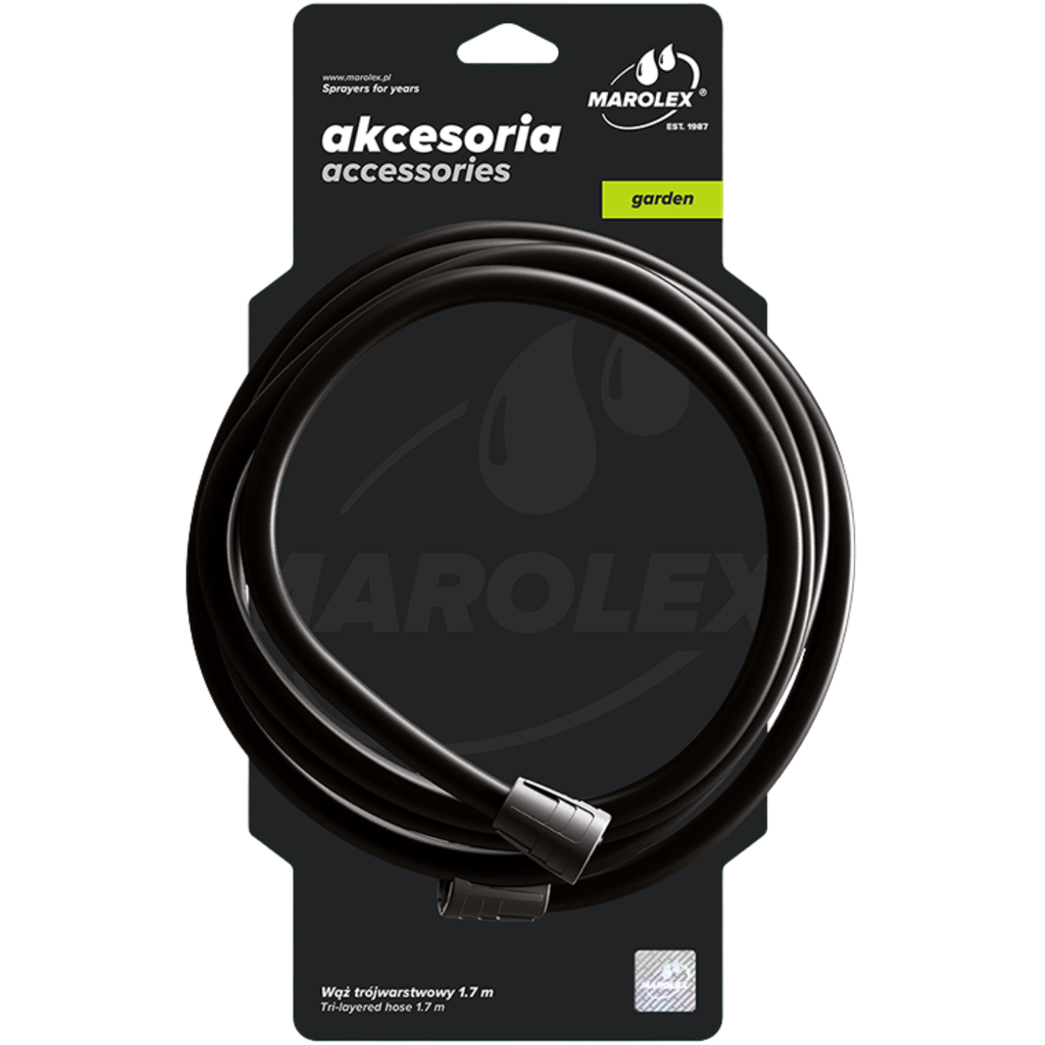 Marolex replacement hose 170cm with nuts and gaskets for Professional Plus H spray bottle