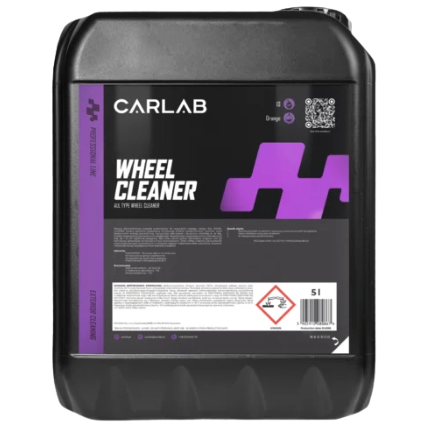 CarLab PRO Wheel Cleaner 5L hökoncentrerad fälgrengöring för professionell bilvård och detailing