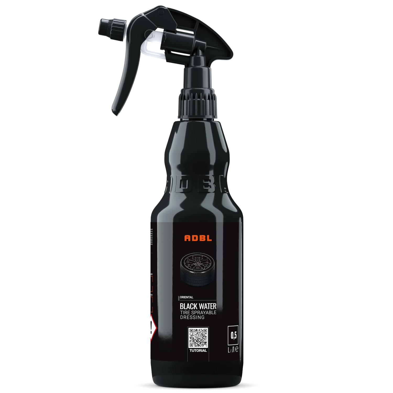 ADBL Tyre Dressing Liquid 500ml bottle for gloss finish on tyres and rubber surfaces