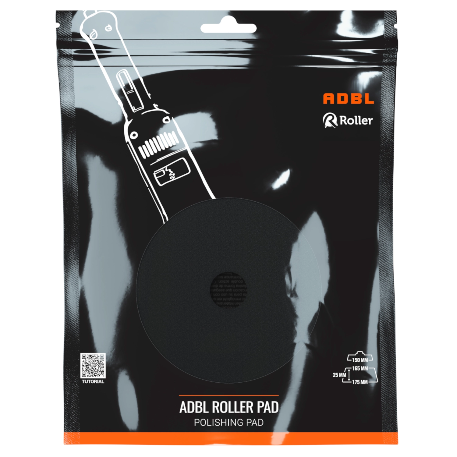 ADBL Soft Foam Pad 165/175 mm with diamond pattern for DA polishing and quick-release attachment