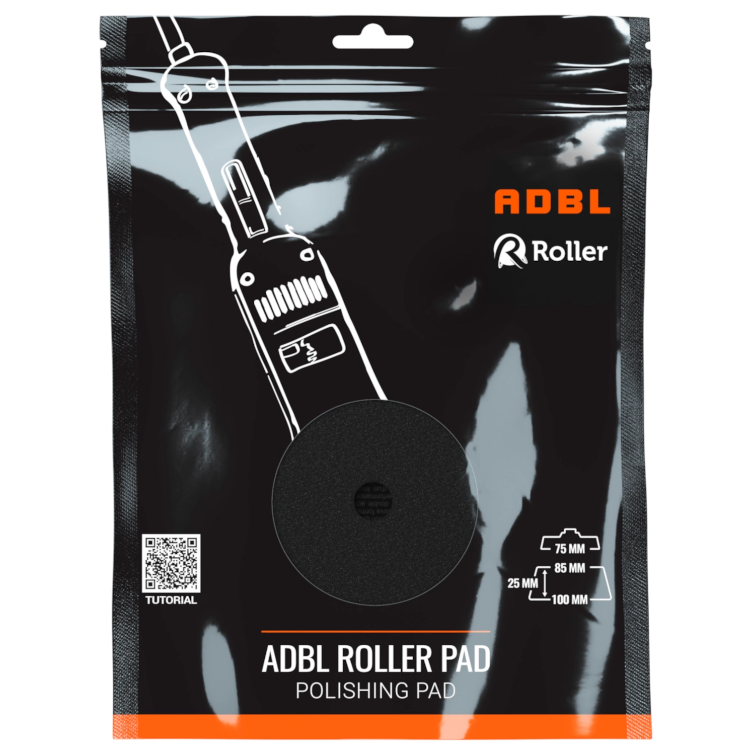 ADBL Soft Foam Pad 85/100mm with diamond pattern and hook-and-loop attachment for DA polisher