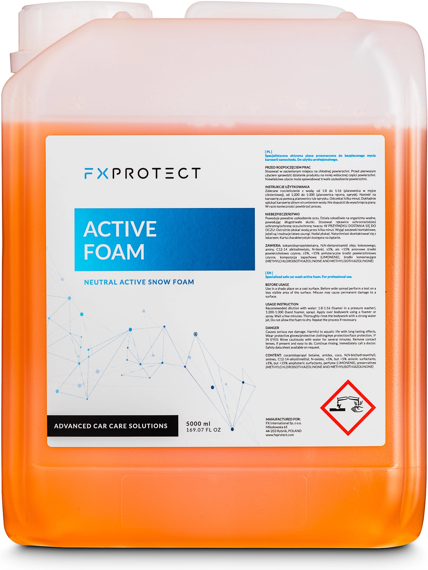 FX PROTECT Active Foam – piana aktywna do mycia wstępnego 5l