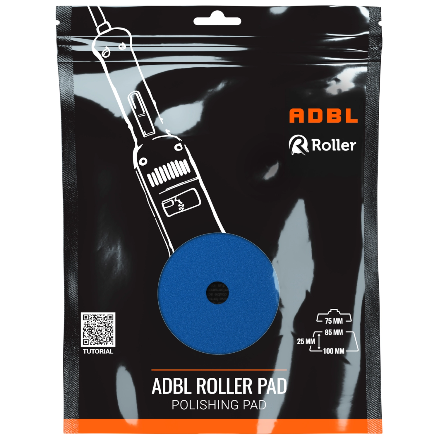 ADBL Hard Cut Foam Pad Diamond Pattern 85/100mm with hook-and-loop attachment for DA polisher