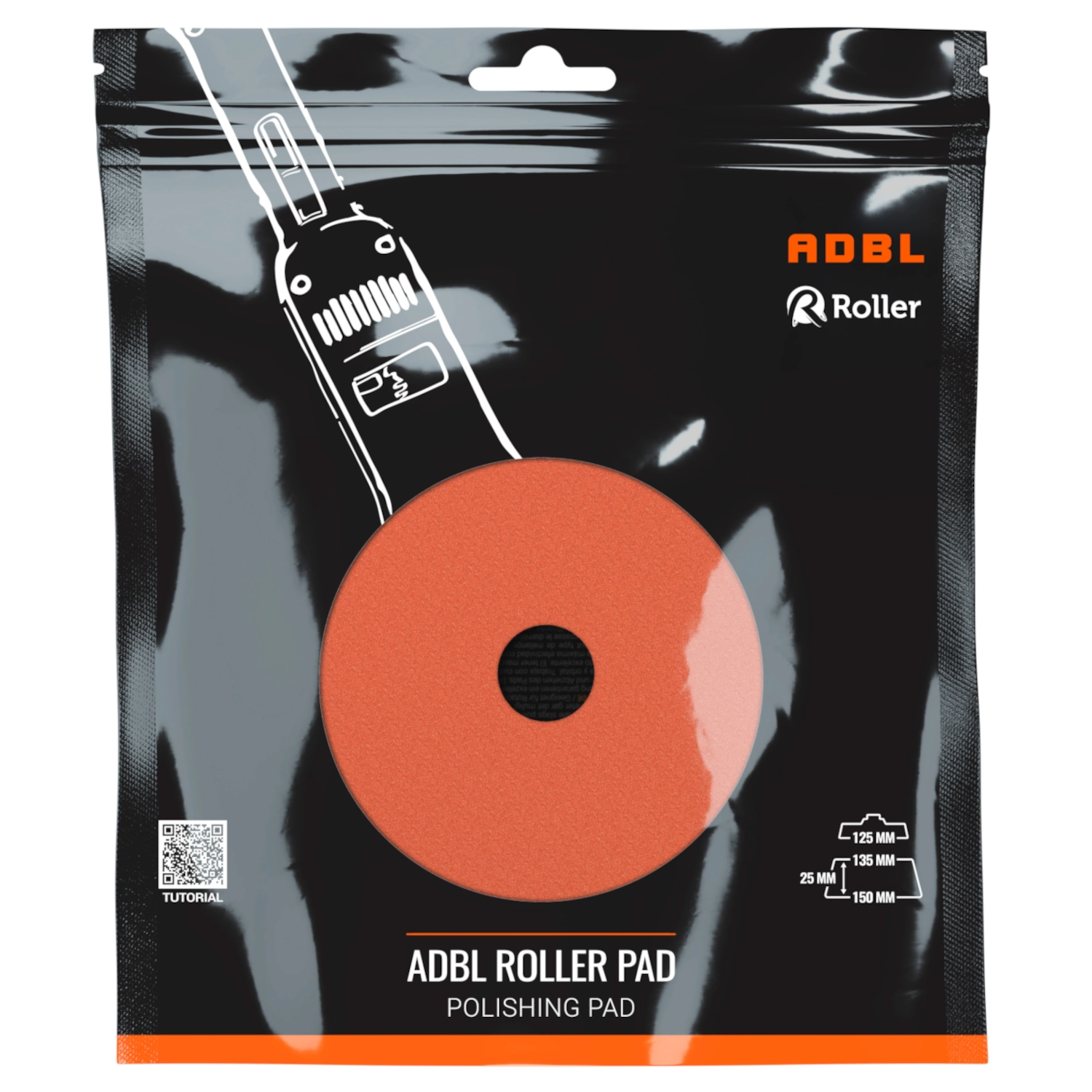 ADBL Foam Pad 135/150mm medium hardness with diamond-patterned surface for DA polishers