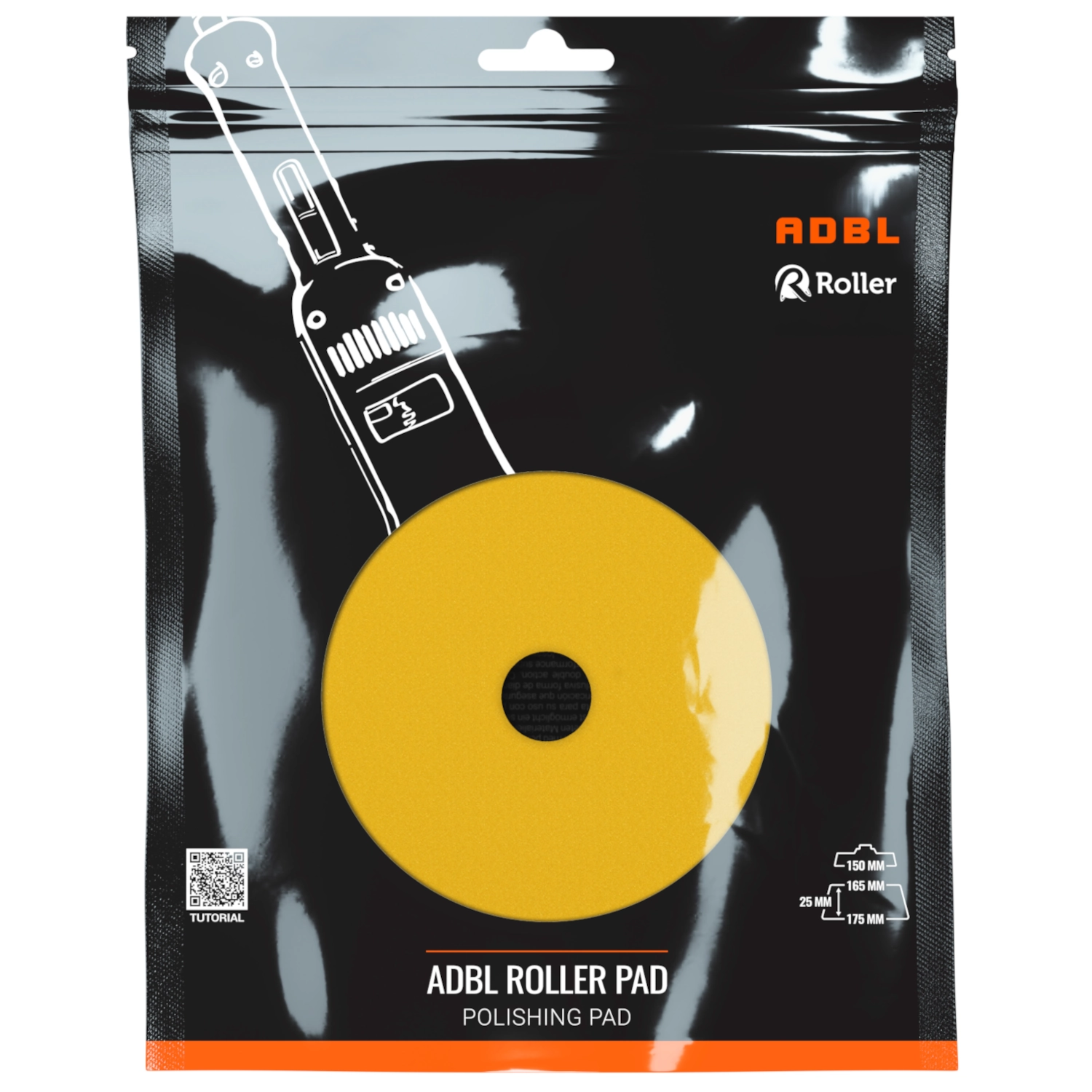 ADBL Medium Foam Pad Diamond Shape 165/175mm for DA polisher with hook and loop attachment