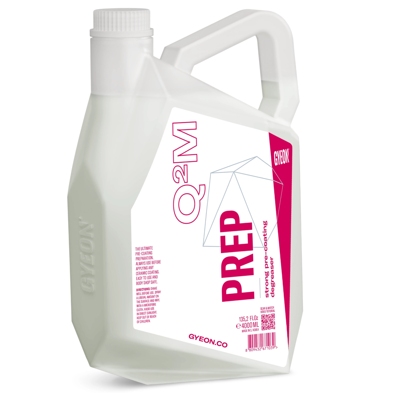 Gyeon Q2M Prep – odtłuszcza lakier przed nałożeniem wosku lub powłoki 4l
