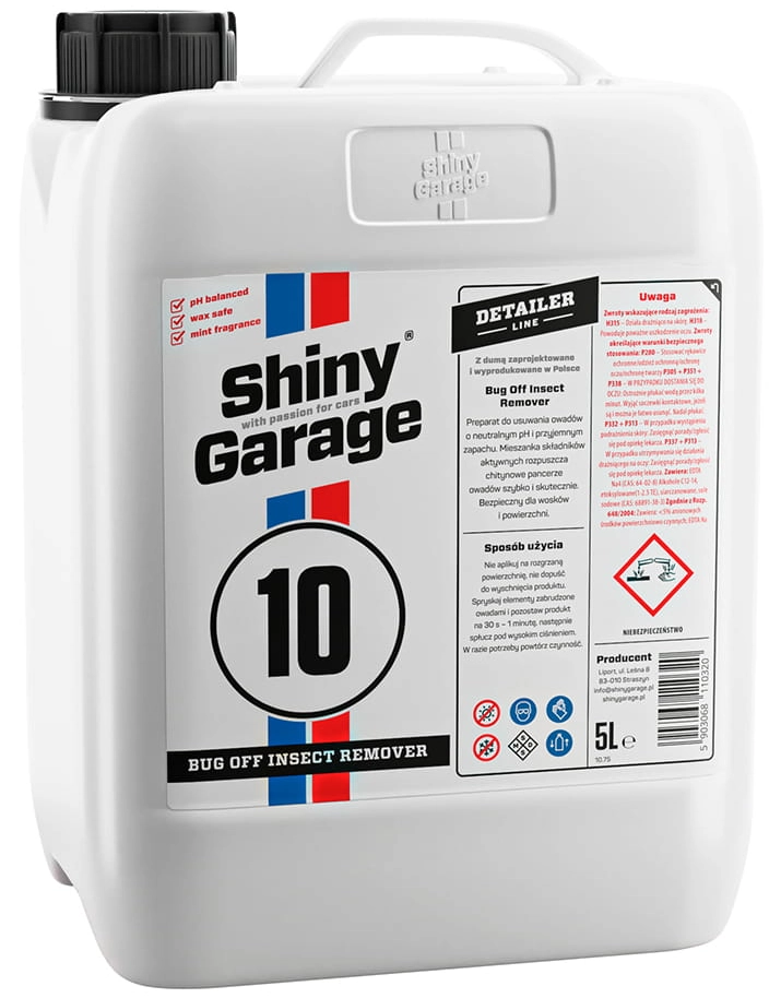 Shiny Garage Bug Off Insect Remover – produkt do usuwania owadów, neutralne pH 5L