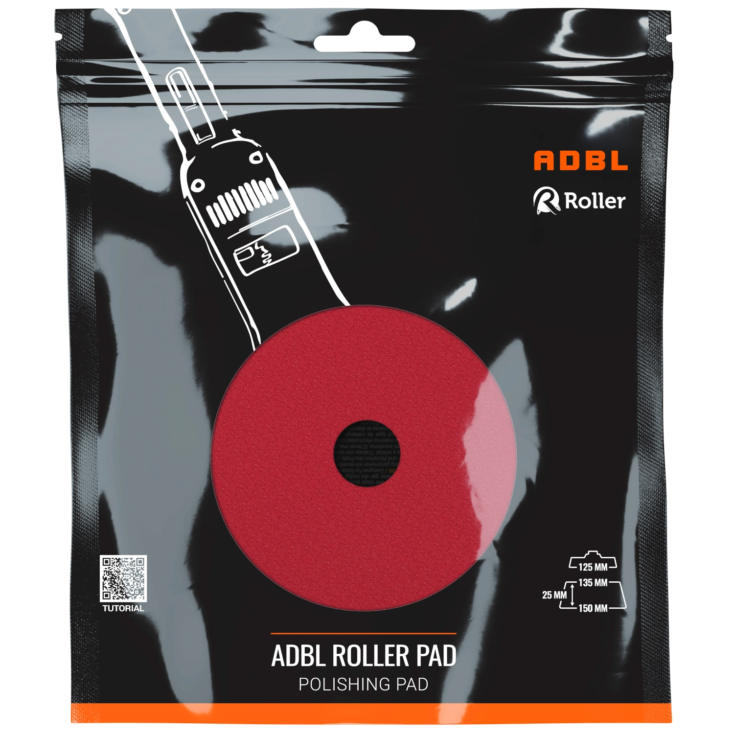 Poleringsdyna Medelmjuk Röd 135/150mm | ADBL