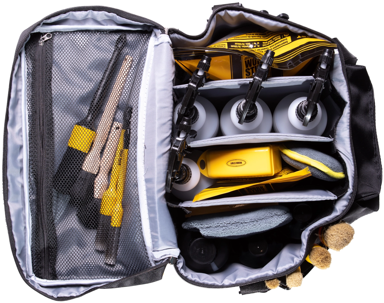 WORK STUFF Detailing Bag 40x24x31 cm with rigid walls and adjustable dividers for detailing products