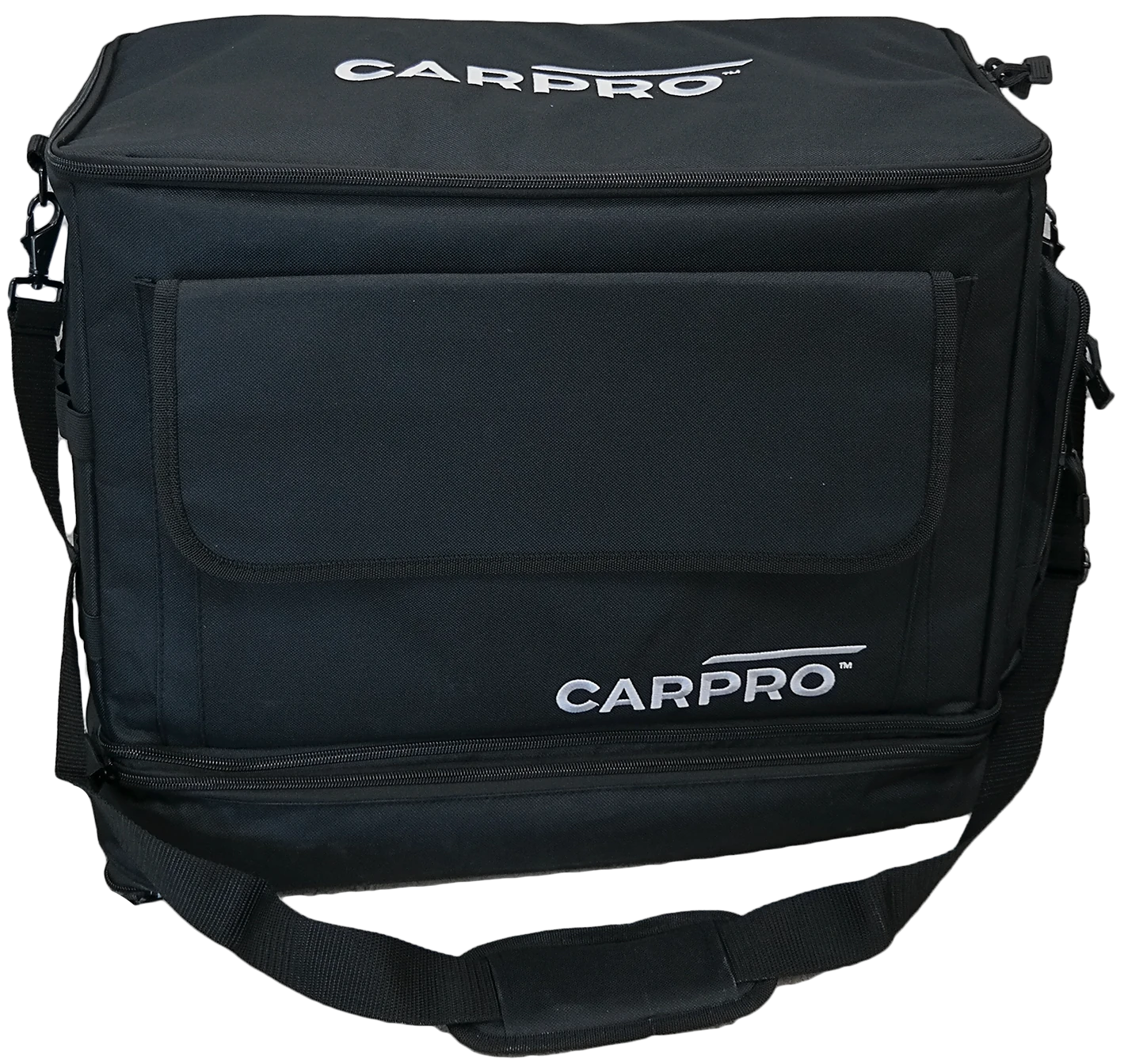 CarPro CQuartz Detailingväska med 12 fack för sprutflaskor 500ml och 1L, rivtålig nylon