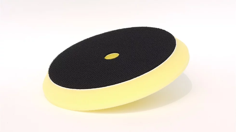 Yellow Evoxa Foam Pad 130/150mm Medium with open-cell structure and low-profile design for DA polishers