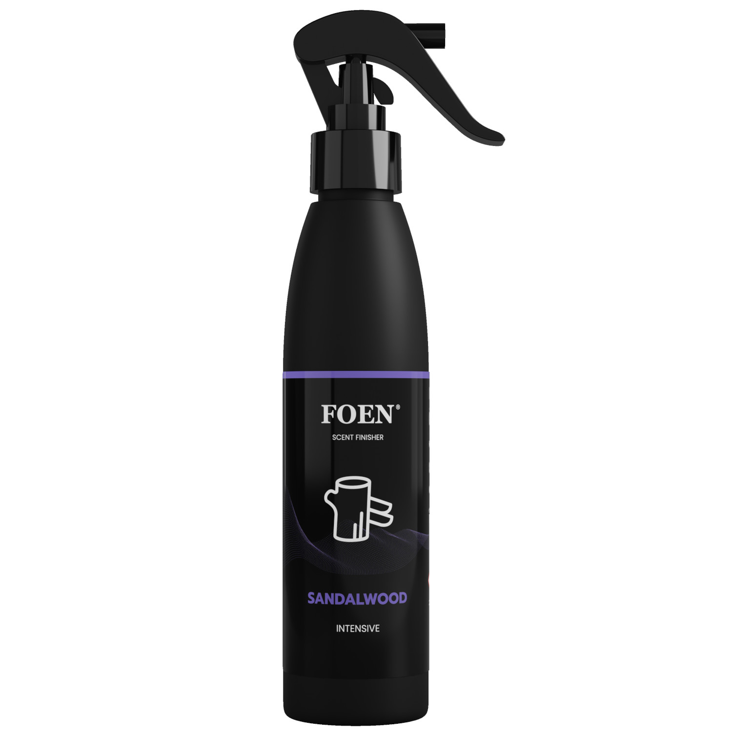 Foen Car Fragrance 185ml bottle with sandalwood, myrrh and vanilla scent for vehicle interiors