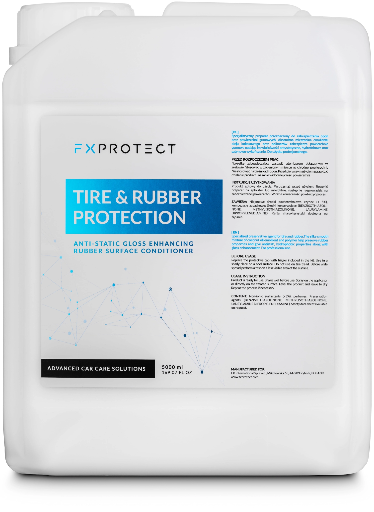 FX Protect Tire & Rubber Protection – dressing do opon i powierzchni gumowych, satynowe wykończenie 5L