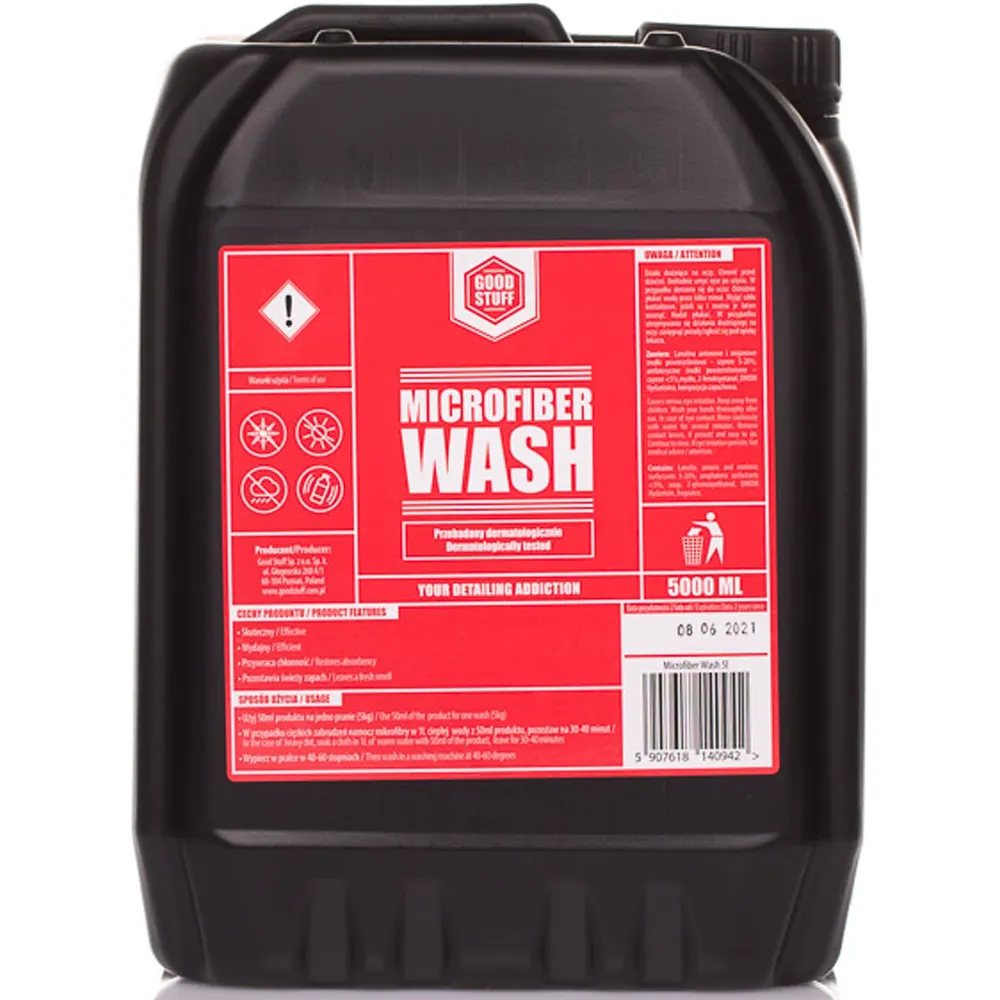 Good Stuff Microfibre Cleaning Liquid 5L bottle for restoring microfibre cloth absorption