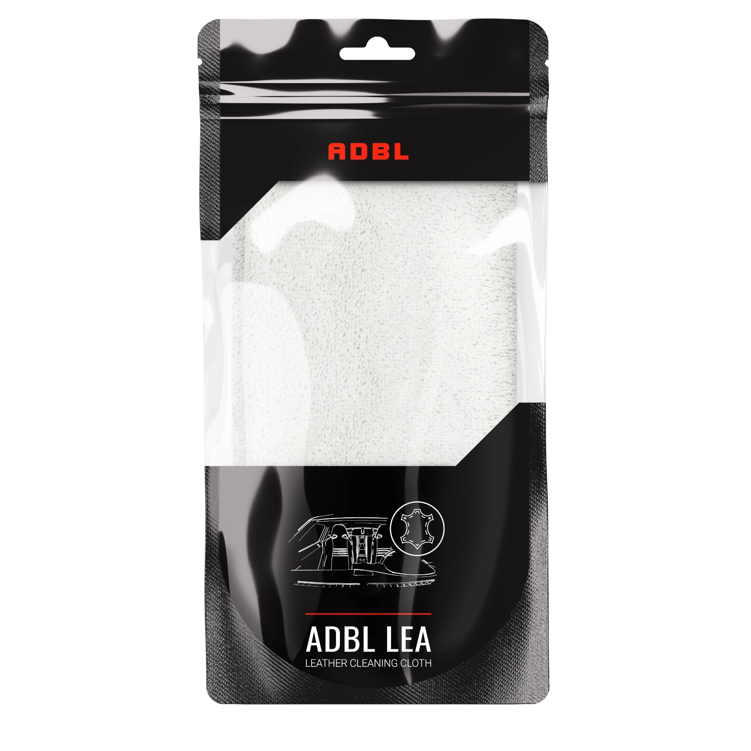 ADBL Microfibre Cloth for Leather Care 40x40cm with soft microfibre material for gentle cleaning