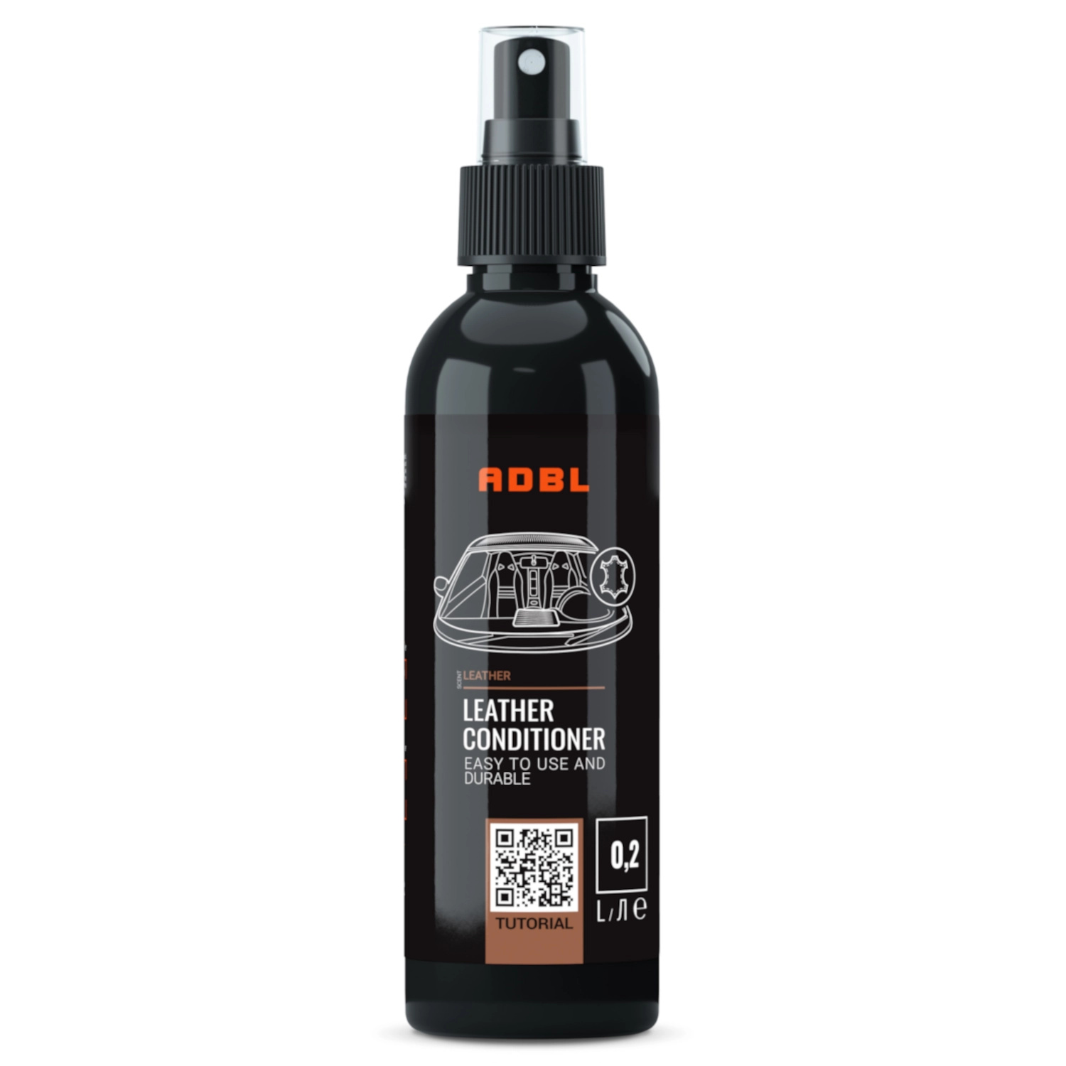 ADBL Leather Conditioner 200ml bottle for nourishing and protecting vehicle leather surfaces