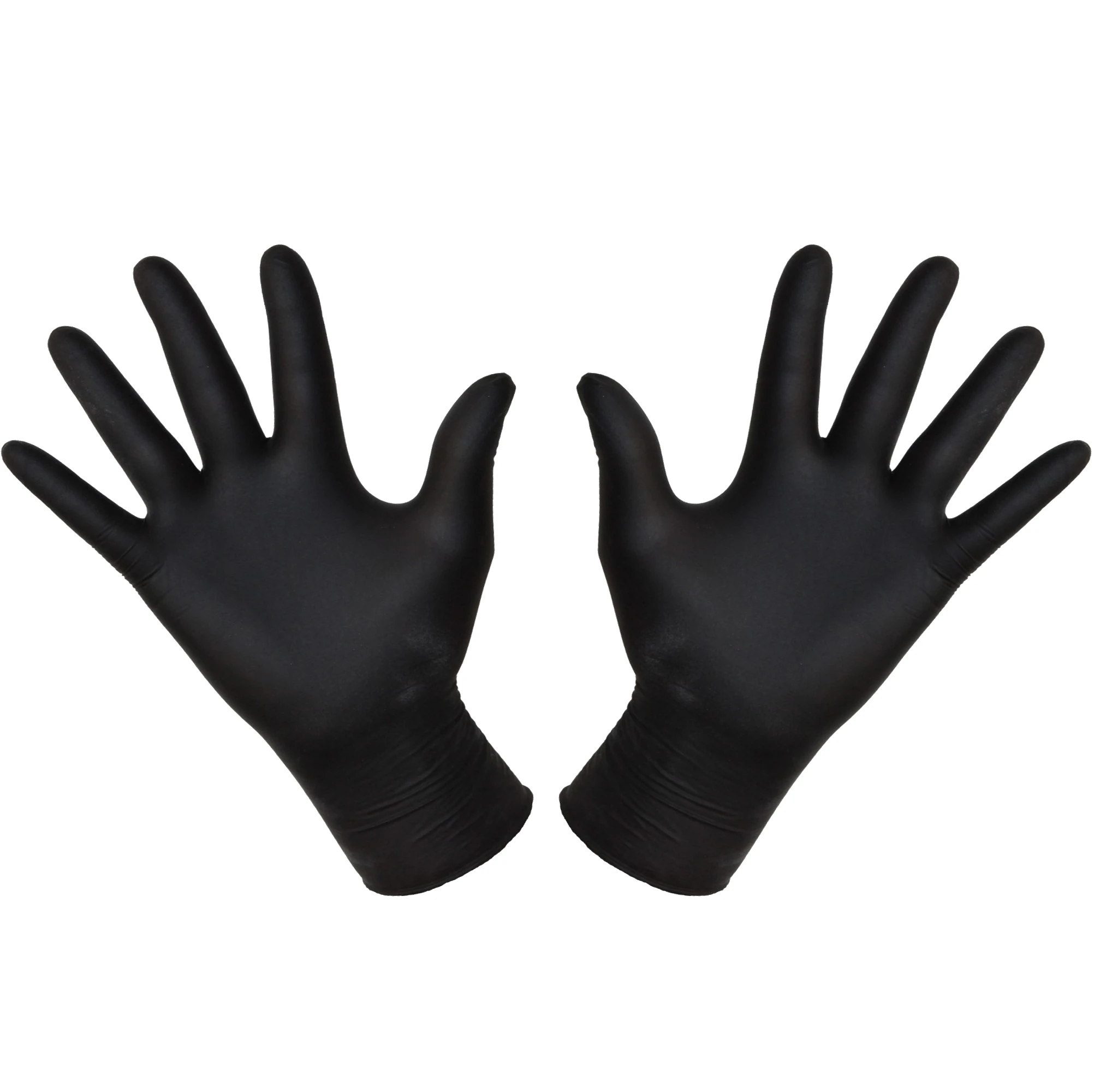 Black nitrile gloves size L from Monster Shine, 100-pack with chemical protection and textured surface