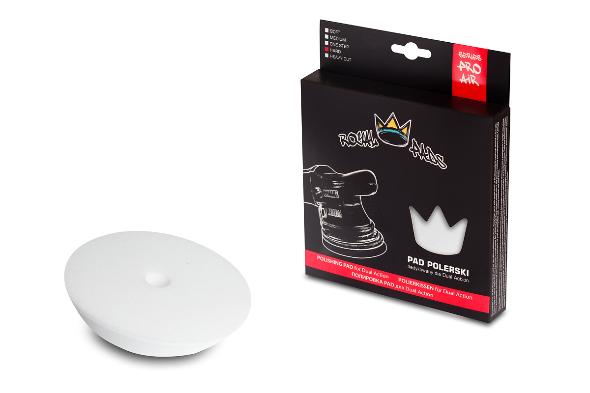 White hard polishing foam pad 130/150mm from Royal Pads for machine polishing and compound work