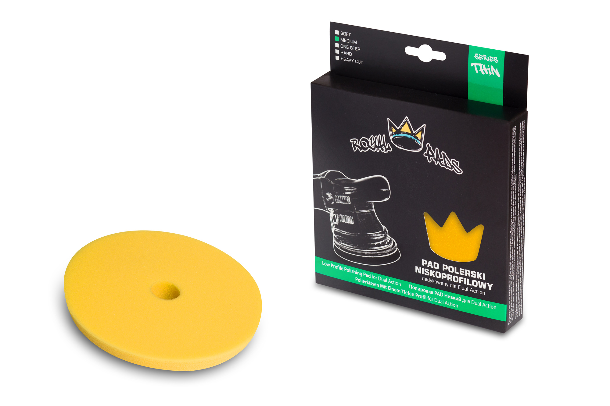 Polishing pad thin medium yellow 150/160mm – autopflege, Royal Pads