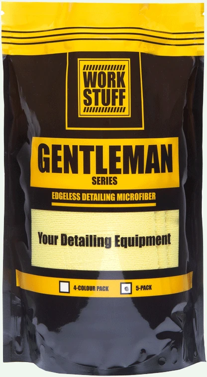WORK STUFF Microfibre Cloths 40x40cm 350gsm yellow 5-pack for detailing and vehicle care
