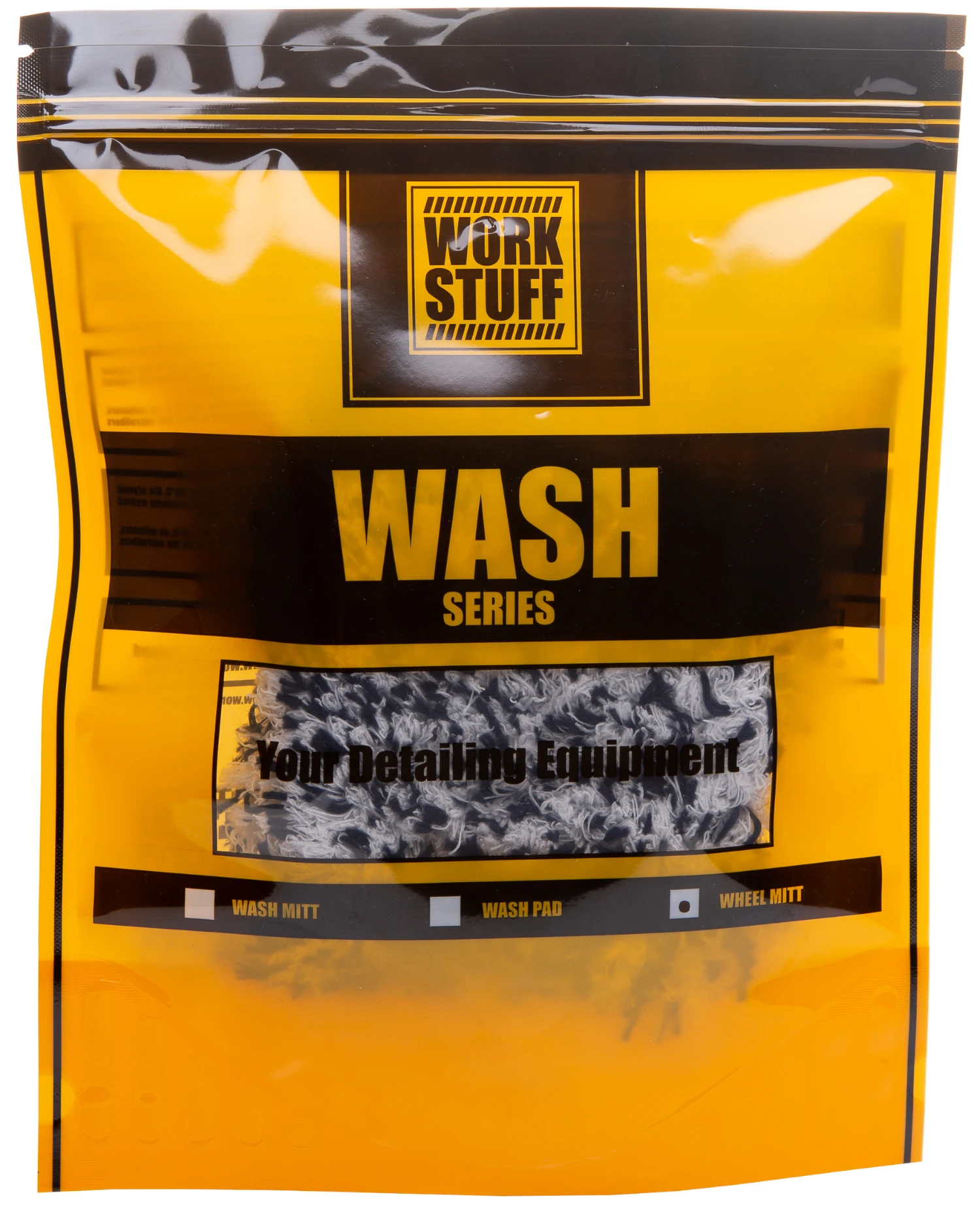 WORK STUFF Microfibre Wheel Mitt for alloy wheel cleaning and spokes, gentle material for all wheel types