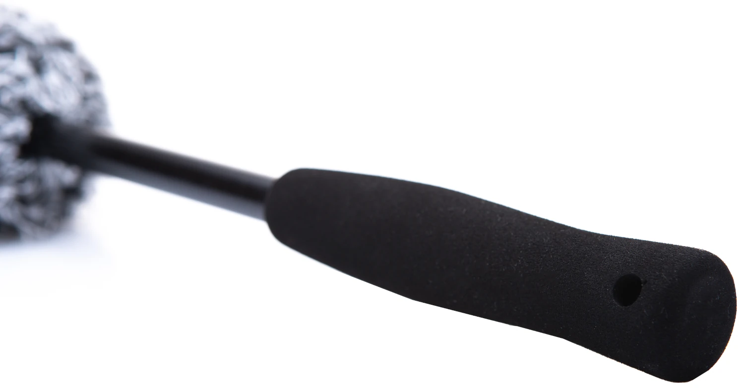 WORK STUFF Wheel Brush 46 cm with dense microfibre bristles and foam handle for professional wheel cleaning