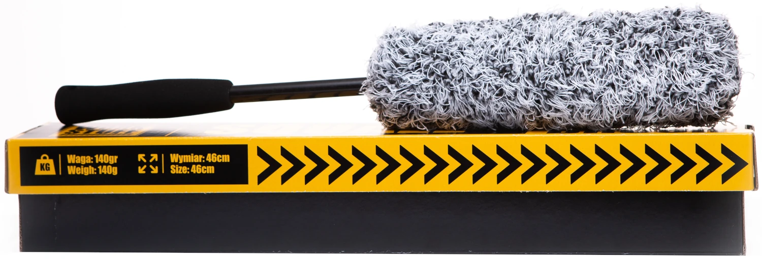 WORK STUFF Wheel Brush 46 cm with dense microfibre bristles and foam handle for professional wheel cleaning