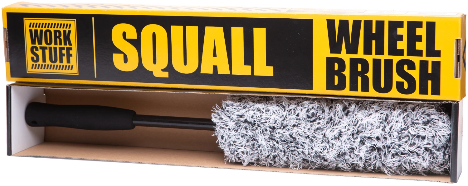 WORK STUFF Wheel Brush 46 cm with dense microfibre bristles and foam handle for professional wheel cleaning