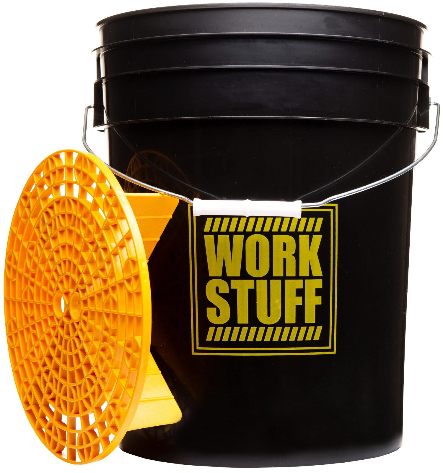 Svart WORK STUFF Buckets detailinghink med integrerad smutsseparator för professionell biltvätt och detailing