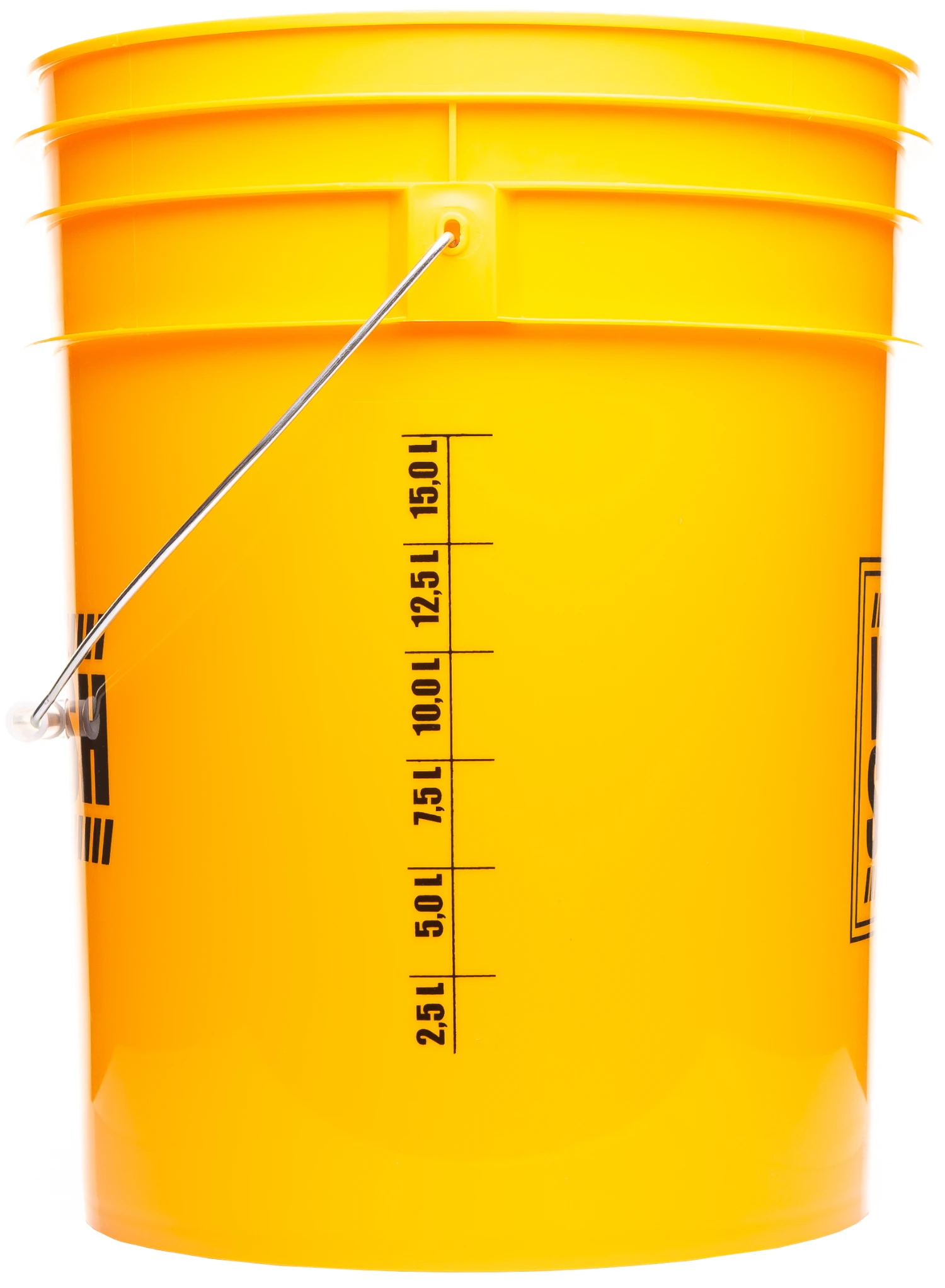 Yellow detailing bucket with grit guard from WORK STUFF Buckets for two-bucket car washing system