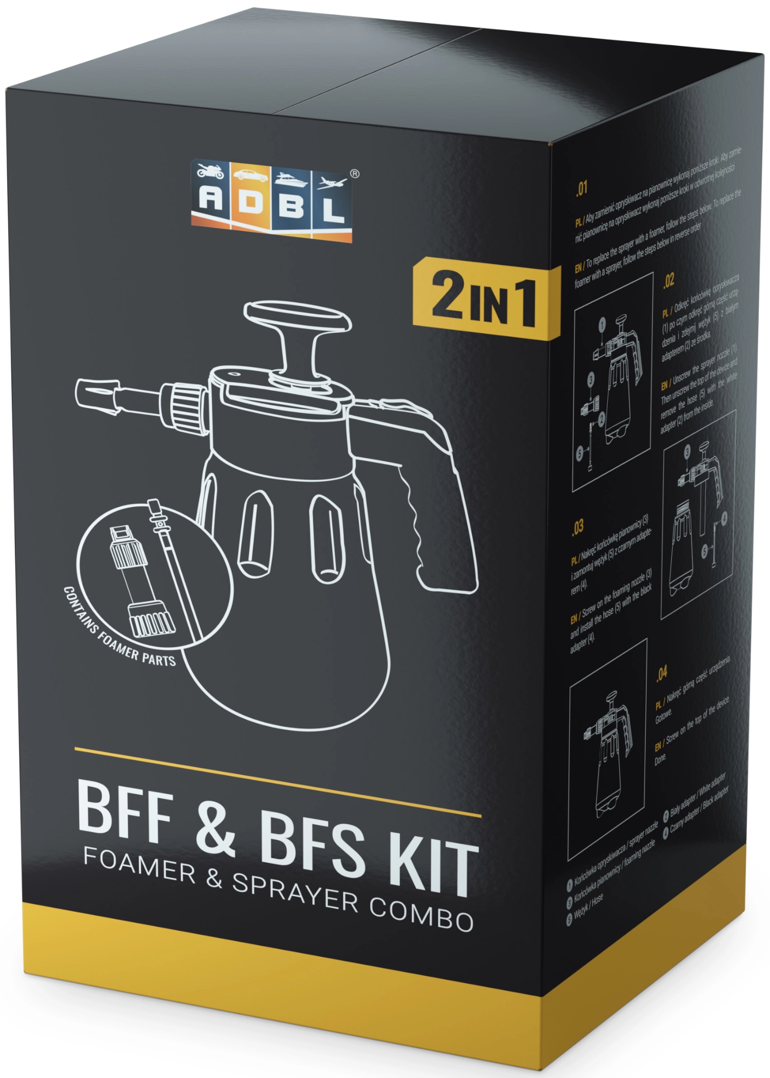 ADBL BFS & BFF KIT – 2 w 1, opryskiwacz + pianownica 2l