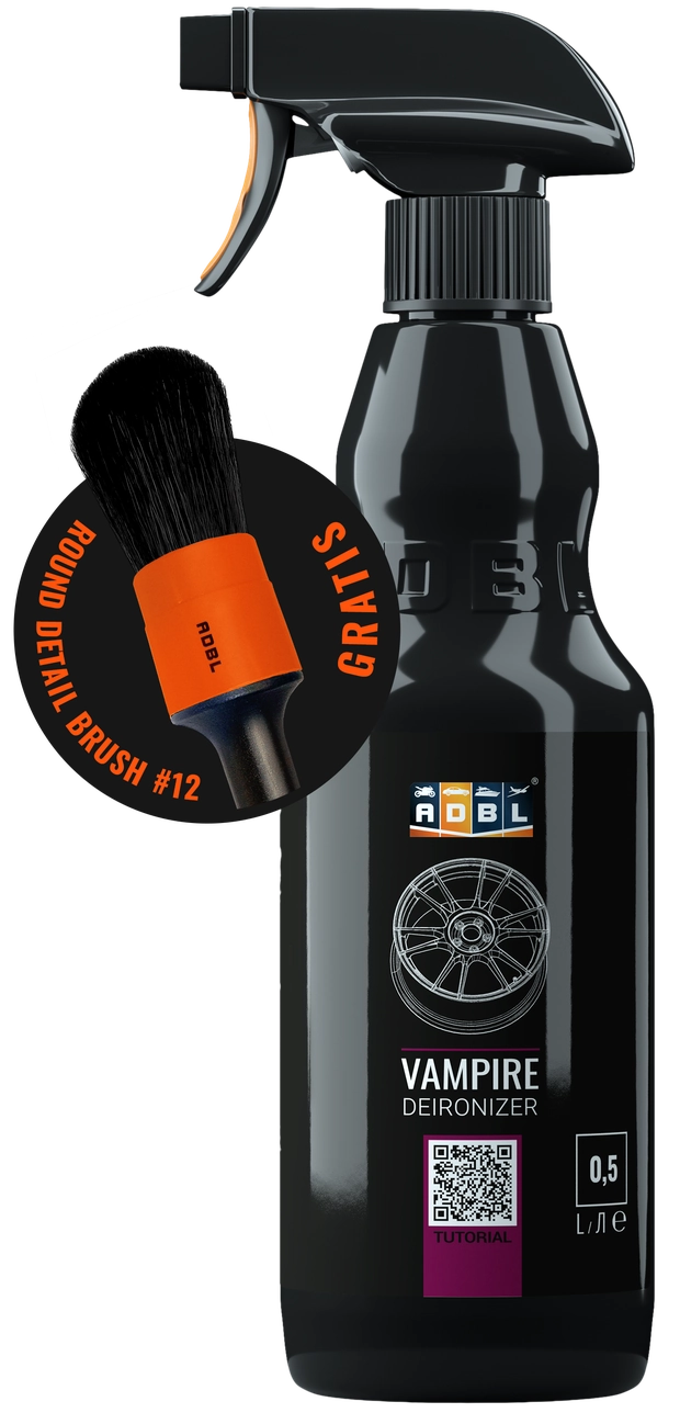 ADBL Vampire Iron Remover 500ml bottle with colour indicator for removing iron particles from paintwork