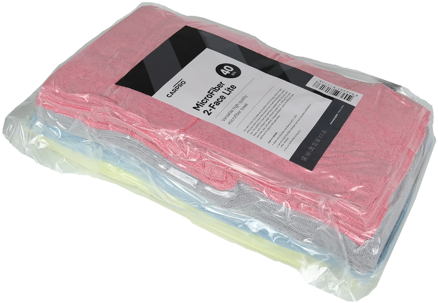 CarPro 2Face Lite – mikrofibra bezkrawędziowa, 4 kolory, 40 sztuk, 40x40cm, 200gsm