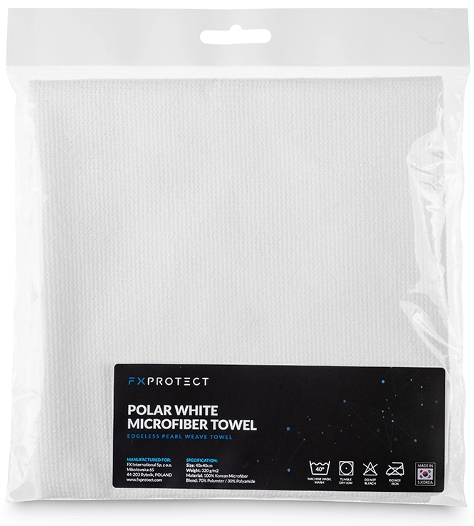 Vit FX PROTECT Microfiber Handduk 40x40cm 320gsm för detailing och bilvård