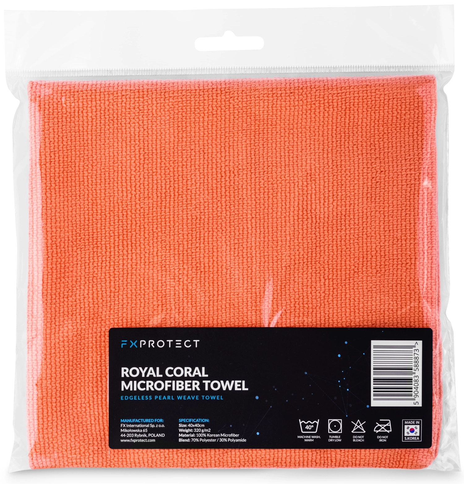 FX PROTECT Microfibre Towel 40x40cm edgeless coral structure 320GSM for detailing