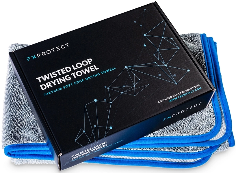 FX PROTECT Microfibre Drying Towel 74x90cm 550GSM double-sided twisted loop for gentle vehicle paintwork drying