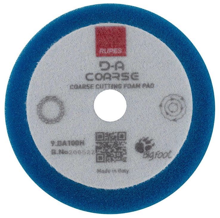 RUPES Hard Foam Pad 80/100mm blue for DA polishers, Compound polishing foam pad