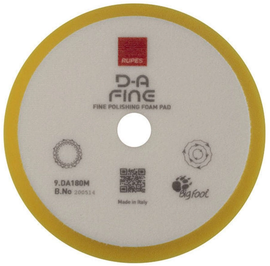 Rupes DA Fine – miękki pad polerski do maszyn Dual Action, żółty 150/180mm
