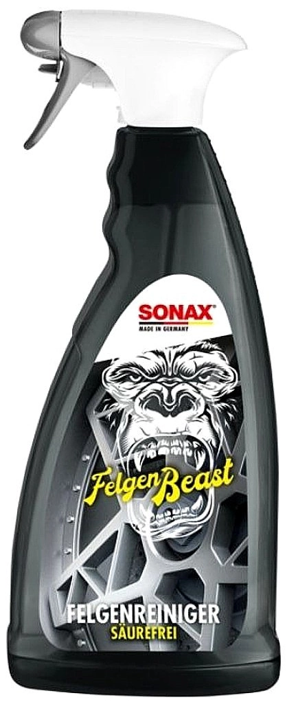 Sonax Acid-Free Wheel Cleaner 1L spray bottle with dark red colour indicator for brake dust